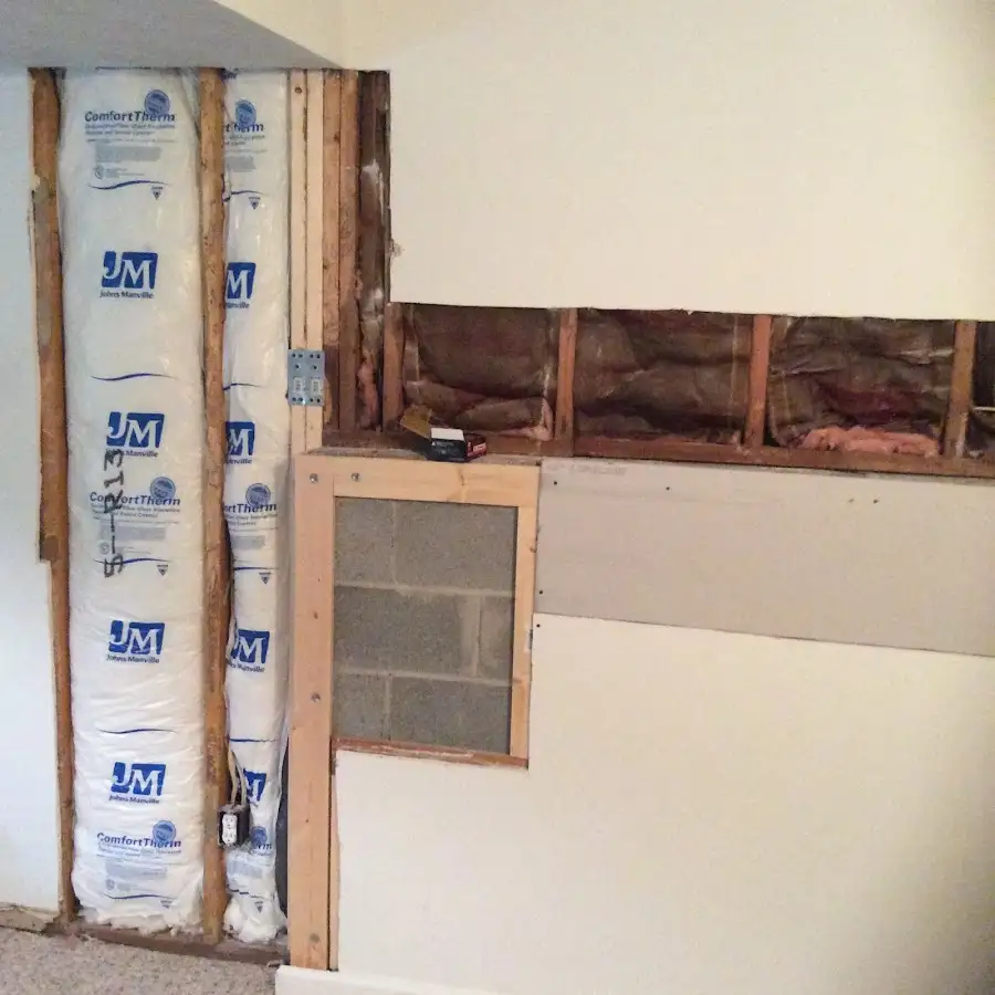 Wall insulation replacement during Contents Cleaning & Restoration in South St. Paul